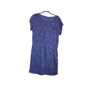 Hand Creation Sz S Rayon Dress with Drawstring Waist Soft Purple Watercolor Flo